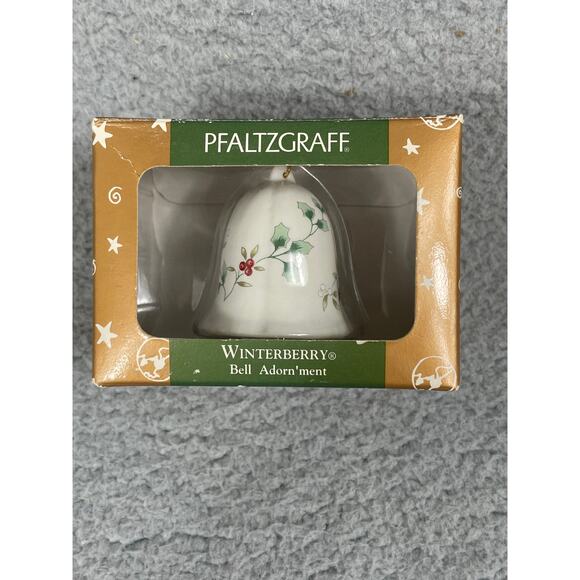 Vintage 90s Pfaltzgraff Winterberry Bell Ornament In Box - Picture 3 of 3
